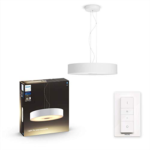 Philips Hue Fair hanglamp - Duurzame LED Verlichting - Warm tot Koelwit Licht - Incl. dimmer switch - Dimbaar - Verbind met Bluetooth of Hue Bridge - Werkt met Alexa en Google Home - Wit