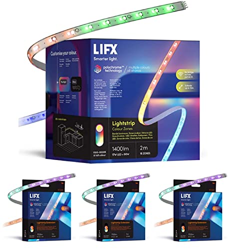 LIFX Wi-Fi Slimme LED-Kleurzones Lichtstrip Verlenging zonder Stekker, 1 Meter Lengte