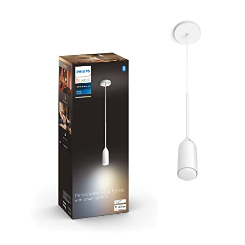 Philips Hue Devote Hanglamp - Warm Tot Koelwit Licht - Incl. Dimmer Switch - Dimbaar - Verbind met Bluetooth of Hue Bridge - Werkt met Alexa en Google Home - Wit
