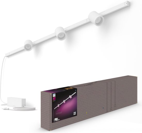 Philips Hue Perifo railverlichting muur - wit en gekleurd licht - 3-spots - wit - basisset