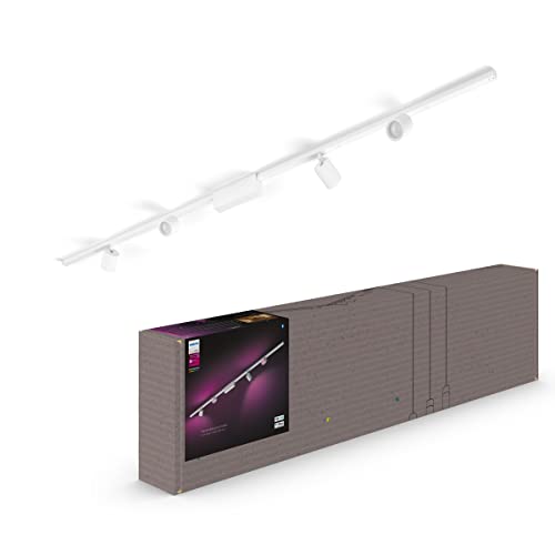 Philips Hue Perifo Railverlichting Plafond 4-Spots - Basisset - Duurzame LED Verlichting - Wit en Gekleurd Licht - Dimbaar - Verbind met Bluetooth of Hue Bridge - Werkt met Alexa en Google Home - Wit