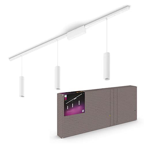 Philips Hue Perifo railverlichting plafond – wit en gekleurd licht – 3 hanglampen – wit – basisset