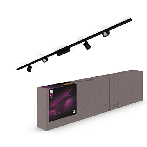 Philips Hue Perifo railverlichting plafond – wit en gekleurd licht – 4-spots – zwart – basisset