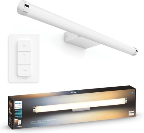 Philips Hue Adore Badkamer Wandlamp – White Ambiance – Geïntegreerd LED – Wit – 20W – Bluetooth – incl. Dimmer Switch