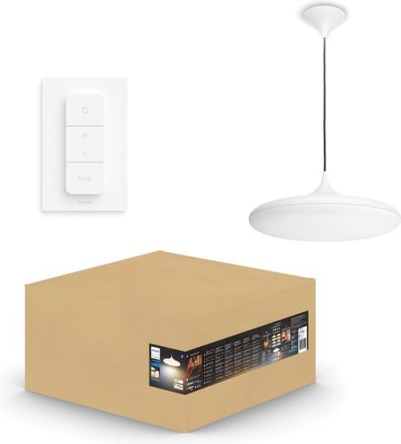 Philips Hue Cher Hanglamp – Duurzame Led Verlichting – Warm Tot Koelwit Licht – Incl. Dimmer Switch – Dimbaar – Verbind met Bluetooth of Hue Bridge – Werkt met Alexa en Google Home – Wit