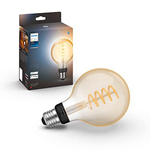 Philips Hue Filament Lichtbron E27 Globelamp G125 – warm tot koelwit licht – groot – 1-pack – Bluetooth