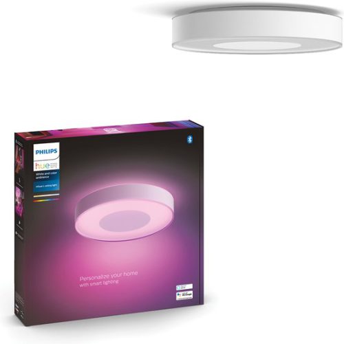 Philips Hue Infuse Plafondlamp – Duurzame LED Verlichting – Wit en Gekleurd licht – Wit – 42cm – Dimbaar – Verbind met Hue Bluetooth of Bridge – Werkt met Alexa en Google Home