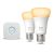 Philips Hue Starterspakket White Ambiance E27 – 2 Hue LED Lampen en Bridge – Eenvoudige Installatie – Werkt met Alexa en Google Home