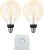 Philips Hue Starterspakket White Ambiance E27 – Filament Globe groot – 2 Hue LED Lampen en Bridge – Eenvoudige Installatie – Werkt met Alexa en Google Home