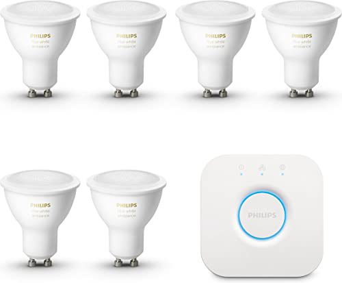 Philips Hue Starterspakket GU10 Lichtbron met Bridge – White Ambiance – 6 x 5W – Bluetooth