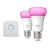 Philips Hue Starterspakket White and Color Ambiance E27 – 2 Hue LED Lampen en Bridge – Eenvoudige Installatie – Werkt met Alexa en Google Home