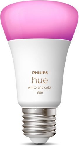 Philips Hue Standaard Lamp 1-Pack – E27 – Duurzame LED Verlichting – Wit en Gekleurd Licht – Dimbaar – Verbind met Bluetooth of Hue Bridge – Werkt met Alexa en Google Home
