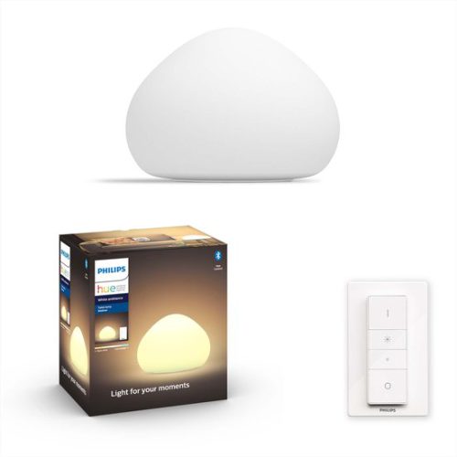 Philips Hue Wellner Tafellamp – warm tot koelwit licht – E27 – Wit – 8,5W – Bluetooth – incl. Dimmer Switch